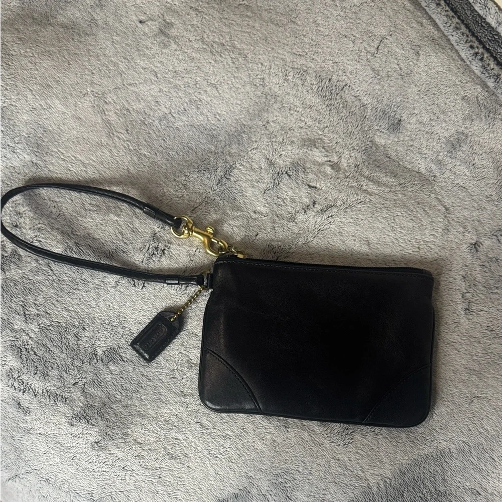 Coach Black Smooth Leather Wristlet - Vintage Y2K - Picture 5 of 9